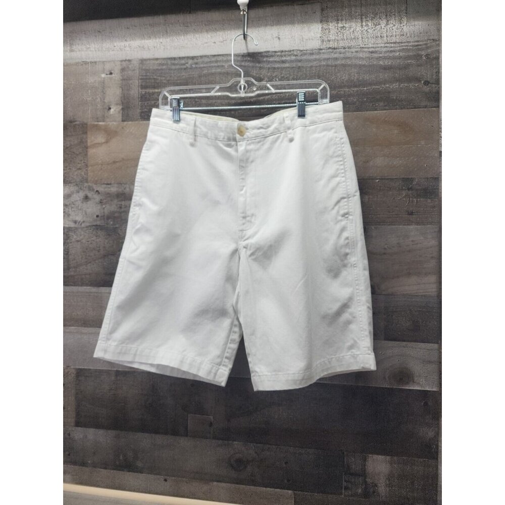 Chaps Mens White Cotton Blend Bermuda Shorts Size 32 Classic Fit